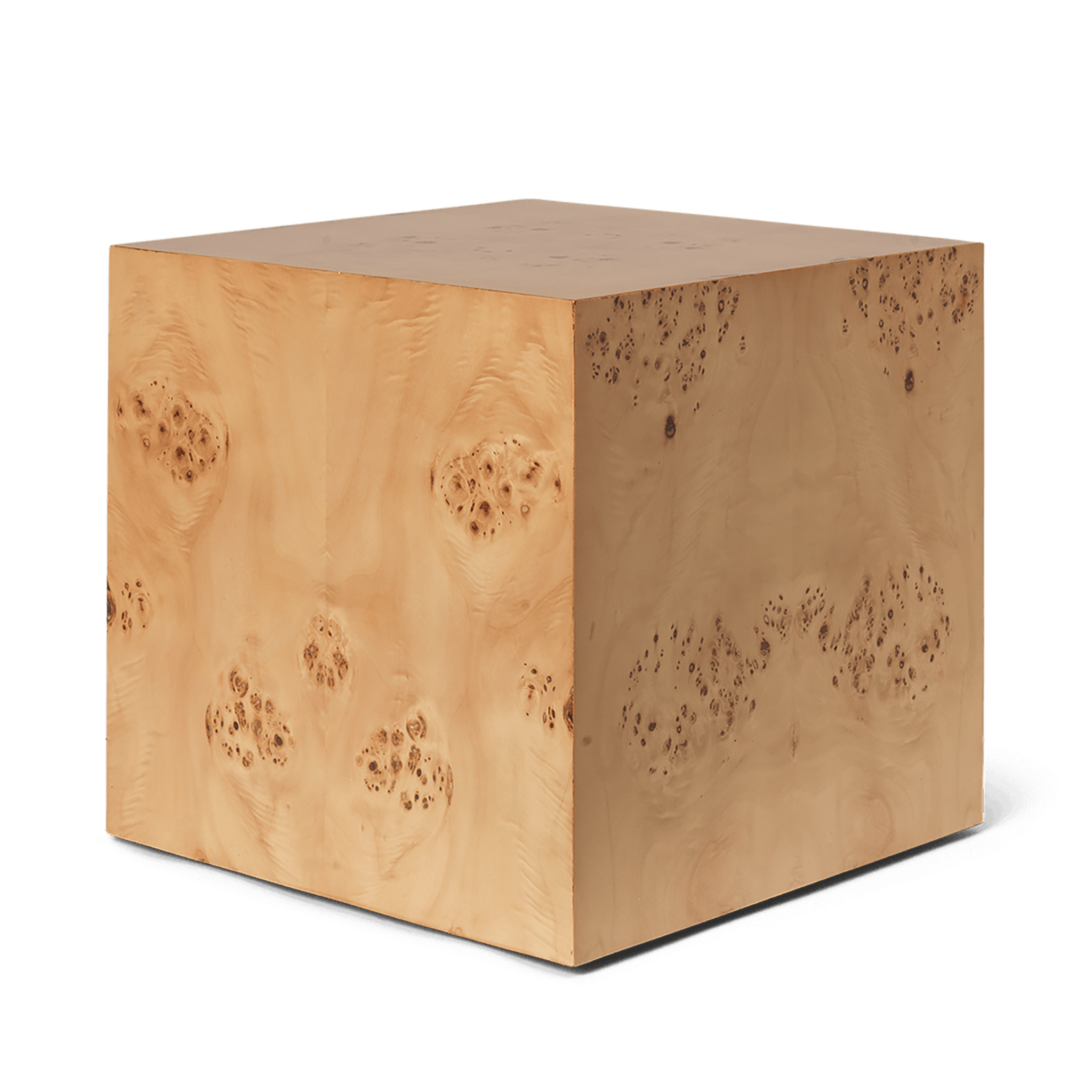 Burl Cube Side Table