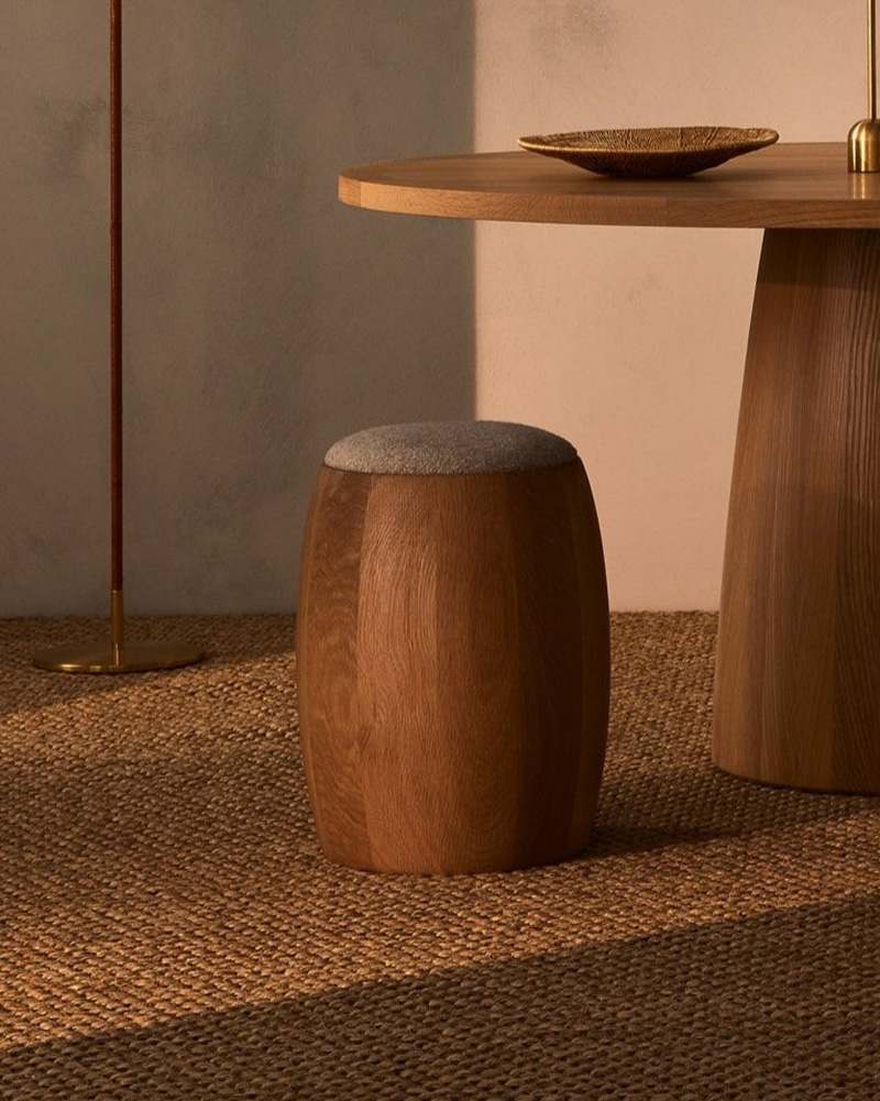 Convex Stool Upholstered