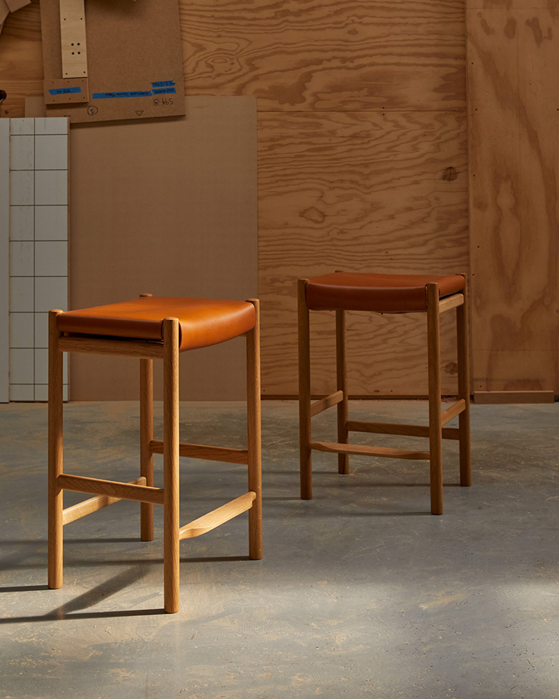 George Street Leather Stool