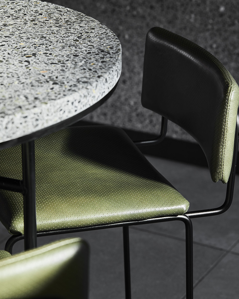 Dita Stool Upholstered Back 65H