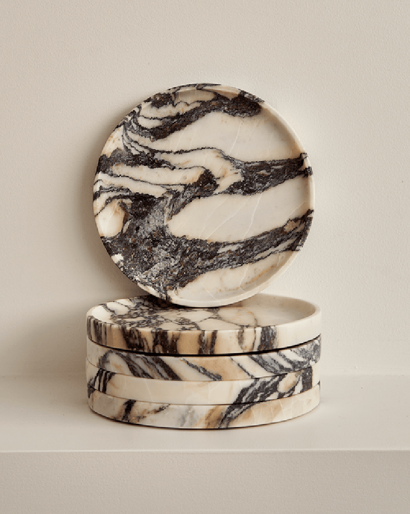 Linea Round Marble Tray