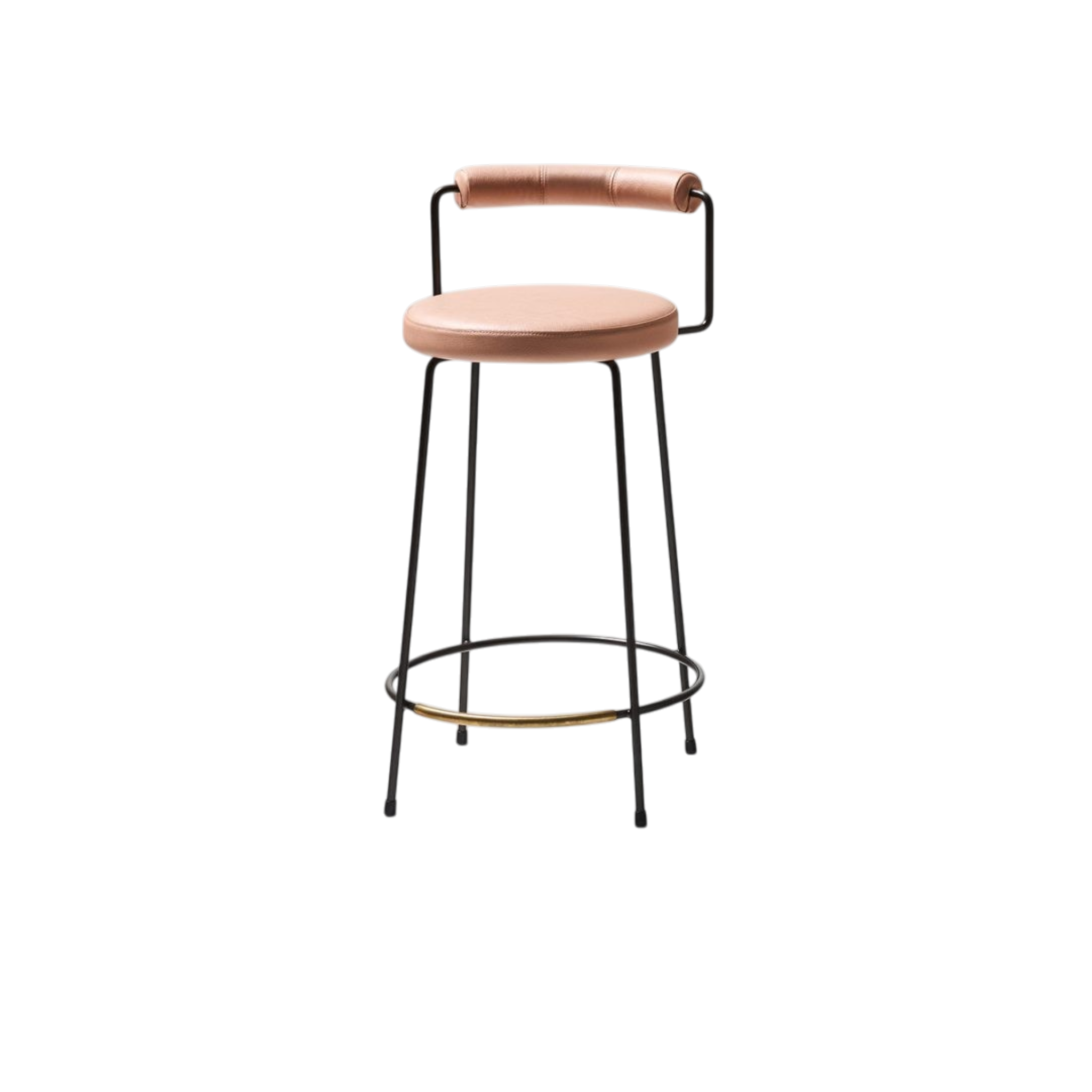 Iva Stool Upholstered Back 75H